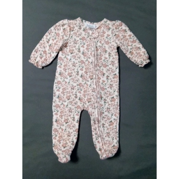 Nicole Miller Baby Girl Footed Floral Quilted Sleeper Sz 6-9 Months - Picture 1 of 12
